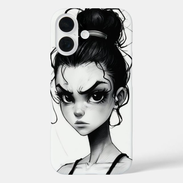Coques Case-Mate iPhone Inkstorm Fury – Angry Girl Sketch Art (Verso)