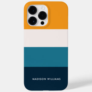 Coque Pour Pour iPhone 14 Pro Max Inscription modifiable Colorblock Bande horizontal