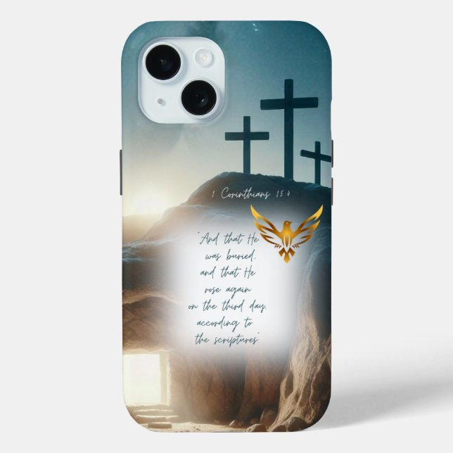 Coques Case-Mate iPhone Inspirational Jesus Resurrection Gold Dove Bible (Verso)