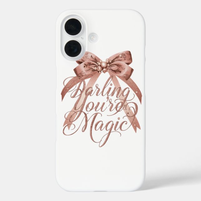Coques Case-Mate iPhone Inspirational Rose Gold Script with Bow (Verso)