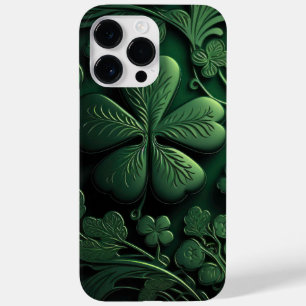COQUE POUR POUR iPhone 14 PRO MAX INTRIQUER LES SHAMROCKS IRLANDAIS VERTS SOMBRES