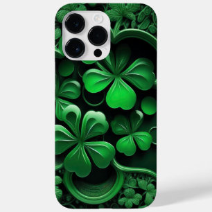 COQUE POUR POUR iPhone 14 PRO MAX INTRIQUER LES SHAMROCKS IRLANDAIS VERTS SOMBRES