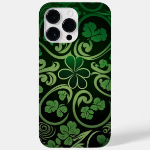 COQUE POUR POUR iPhone 14 PRO MAX INTRIQUER LES SHAMROCKS IRLANDAIS VERTS SOMBRES