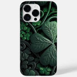 COQUE POUR POUR iPhone 14 PRO MAX INTRIQUER LES SHAMROCKS IRLANDAIS VERTS SOMBRES