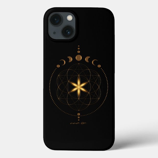 Coques Case-Mate iPhone iPhone 13 Coques Sacred Geometry, fleur de vie  (Verso)