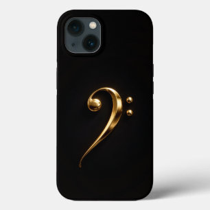 Case-Mate iPhone Case iPhone 13 Noir 4 Luxe, Clé de Sol Dorée