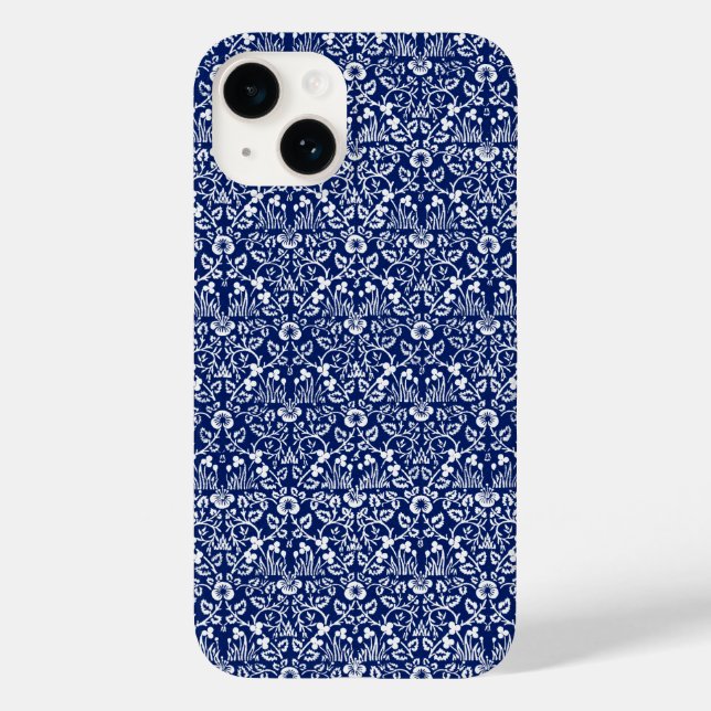 Coques Case-Mate iPhone iPhone 14 coques William Morris Art Blue (Verso)