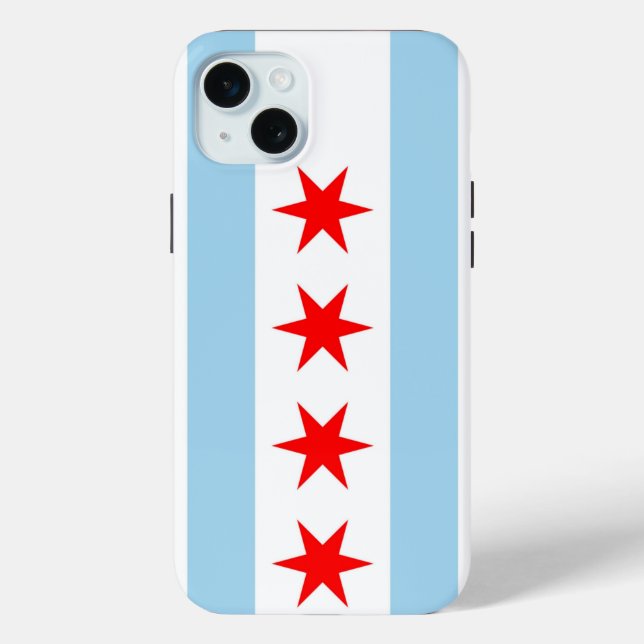 Coques Case-Mate iPhone iPhone 15 Plus Coque-Mate, drapeau de Chicago (Verso)
