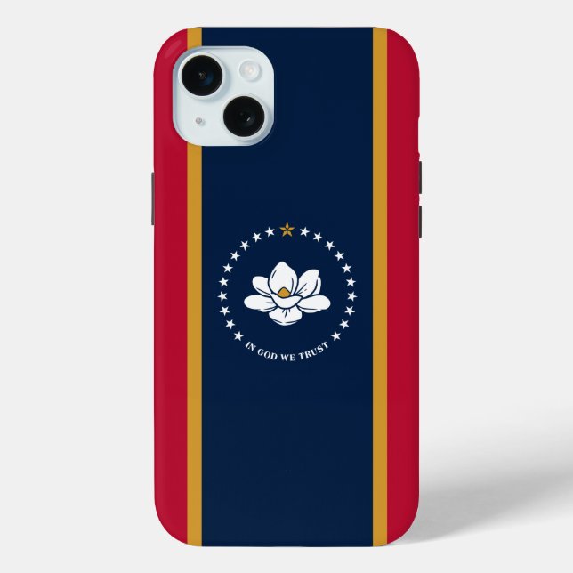 Coques Case-Mate iPhone iPhone 15 Plus Coque-Mate, drapeau du Mississippi (Verso)