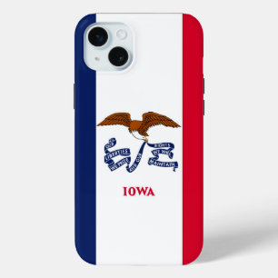 Coque iPhone 15 Mini iPhone 15 Plus Coque-Mate, drapeau Iowa