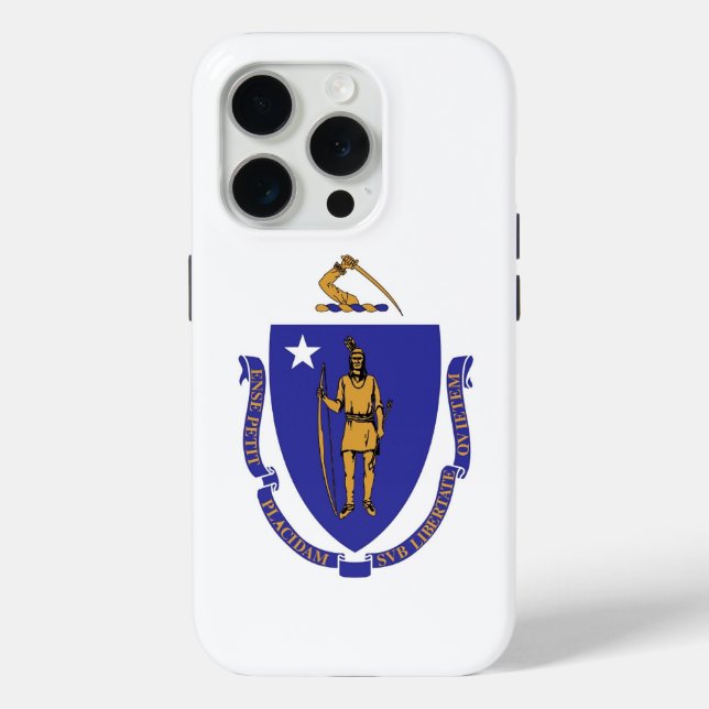 Coques Case-Mate iPhone iPhone 15 Pro Coque-Mate, drapeau du Massachusetts (Verso)