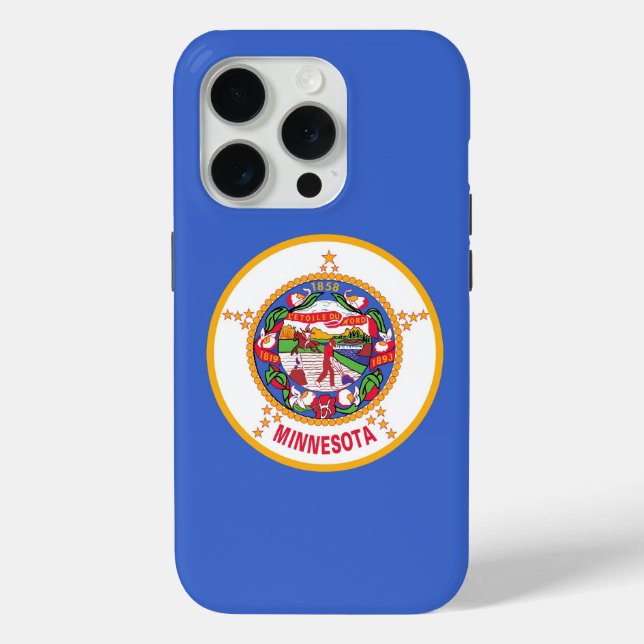 Coques Case-Mate iPhone iPhone 15 Pro Coque-Mate, drapeau du Minnesota (Verso)