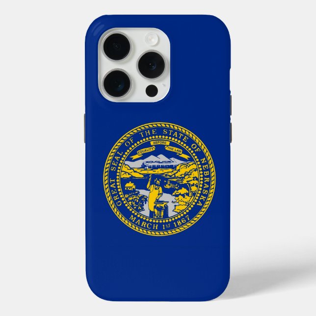 Coques Case-Mate iPhone iPhone 15 Pro Coque-Mate, drapeau du Nebraska (Verso)