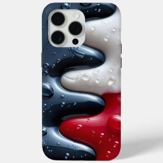 Coque iPhone 15 Pro Max iPhone 15 pro maxi cas rouge, blanc et noir crémeu