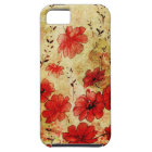 iPhone 5 de 赤くグランジな花の