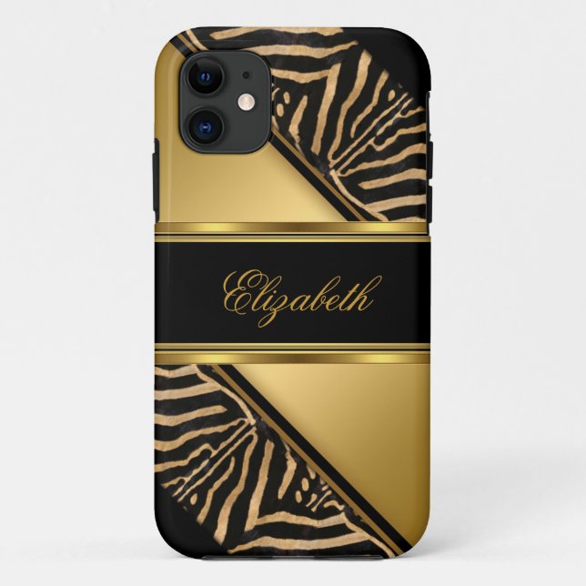 Coques Case-Mate iPhone iPhone 5 Elegant Classy Gold Zebra (Dos)