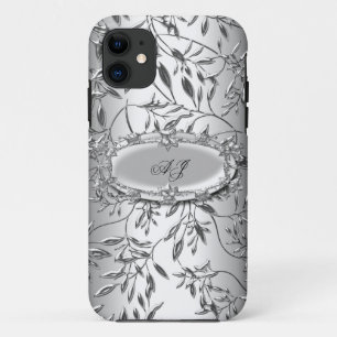 Coques Pour iPhone iPhone 5 Monogrammé Élégant Royal Damassé Argent