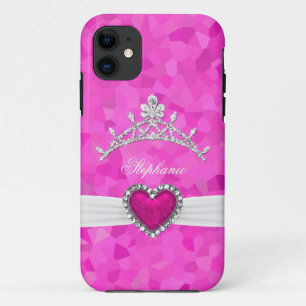Case-Mate iPhone Case iPhone 5 Princess Silver Tiara Hot Pink Bejeweled