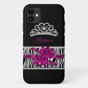 Etui iPhone Case-Mate iPhone 5 Princesse Silver Tiara Pink Zebra