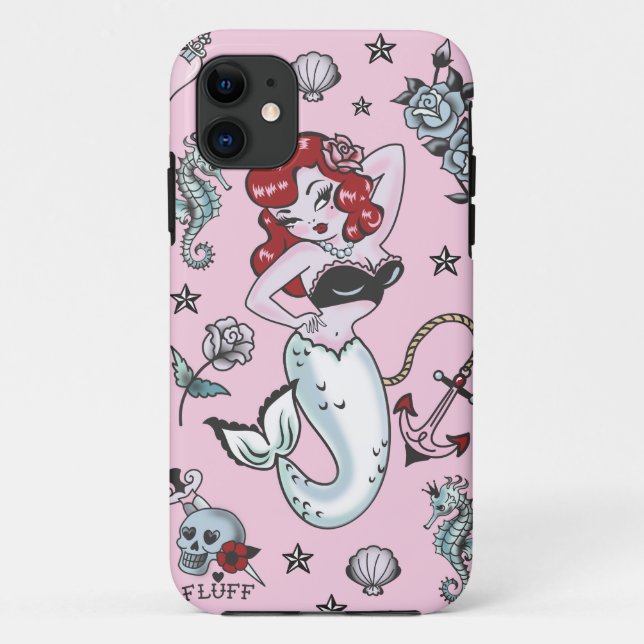 Coques Case-Mate iPhone Iphone 5 rose Fluff Molly Mermaid (Dos)