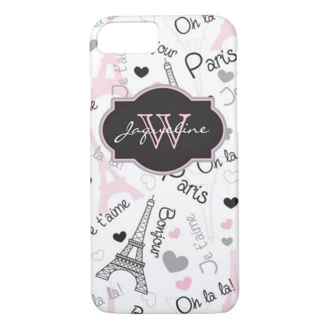 Coques Case-Mate iPhone iPhone 7 coeurs de Tour Eiffel | de l'affaire | (Dos)
