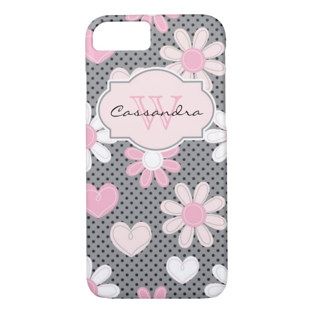 Coques Case-Mate iPhone iPhone 7 coeurs du pois | des marguerites | de (Dos)