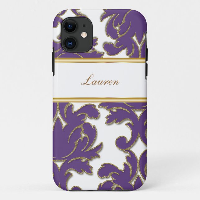 Coques Case-Mate iPhone iPhone de monogramme de damassé 5 cas (Dos)