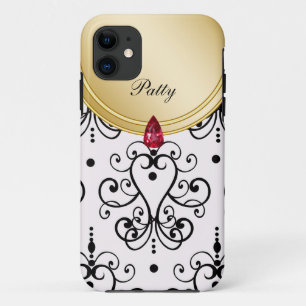 Etui iPhone Case-Mate iPhone de monogramme de damassé 5 cas