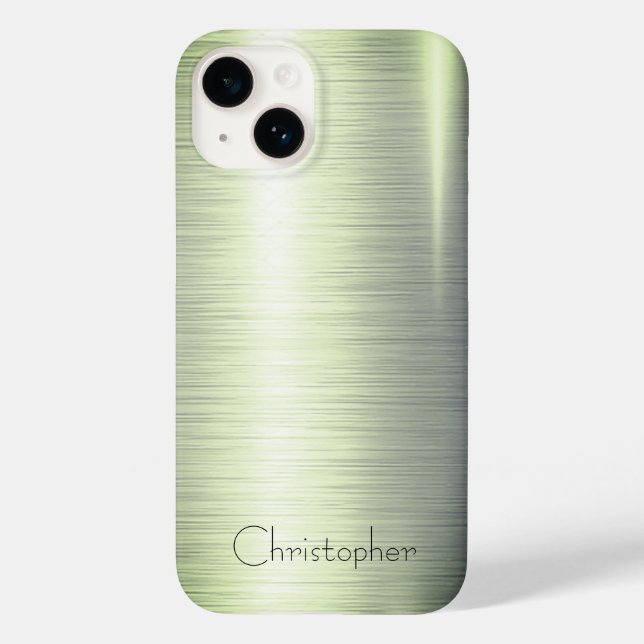 Coques Case-Mate iPhone Iphone d'impression en acier inoxydable vert titan (Verso)