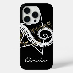 Coque iPhone 15 Pro iPhone d'or personnalisé 6 Ca de notes d'étoile