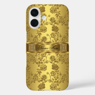 Coques iPhone 16 iPhone Elegant Classy faux or Damask Floral