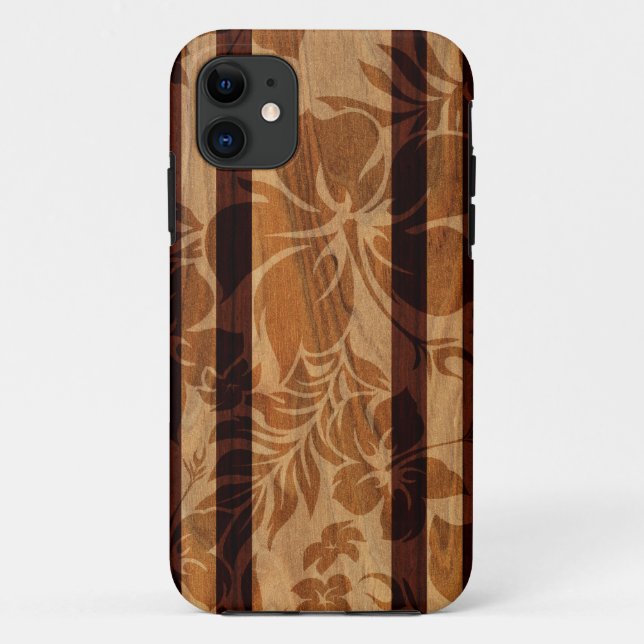 Coques Case-Mate iPhone iPhone en bois de planche de surf de Faux de plage (Dos)