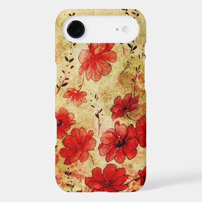 Coques Case-Mate iPhone iPhone floral grunge rouge 4 (Verso)