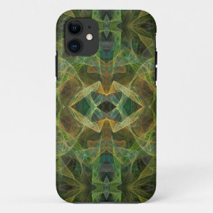 Coques Pour iPhone Iphone Fractal Vert 5 Coque-Mate personnalisé ID