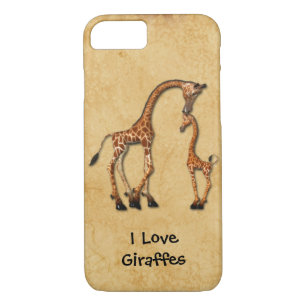 Etui iPhone Case-Mate iPhone Girly 7 girafes de bébé de mère de cas