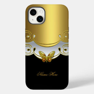 Coques Pour iPhone iPhone Green Gold Black White Butterfly