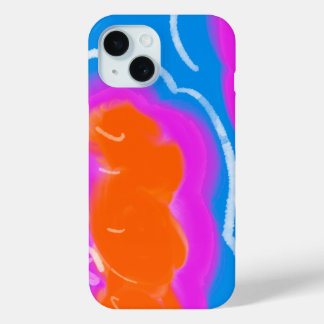 Coque Pour iPhone 15 iPhone / iPad ケース　orange &pink blue