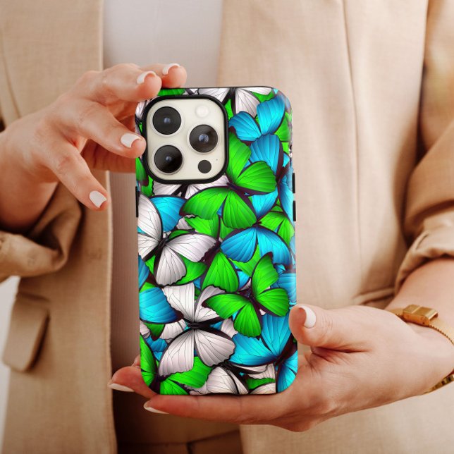Coques Case-Mate iPhone iPhone Papillon bleu-vert | Papillon iPhone 13 (Créateur téléchargé)