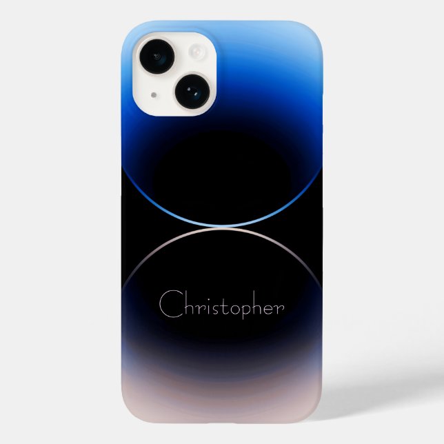 Coques Case-Mate iPhone Iphone personnalisé bleu Radial Texture 15 (Verso)