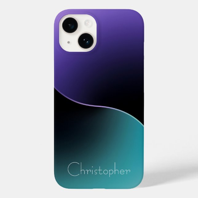 Coques Case-Mate iPhone Iphone personnalisé bleu Radial Texture 15 (Verso)