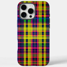 iPhone Plaid Jaune et Violet 16 Pro