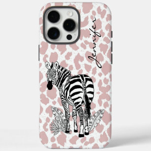 Coques iPhone 16 Pro Max iPhone Poster de animal rose pâle Zebra