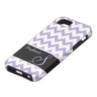 iPhone pourpre 5/5S, cas de monogramme de Chevron