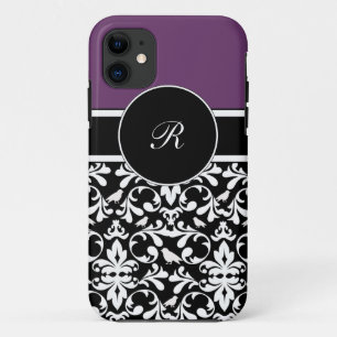 Coque iPhone 11 iPhone pourpre de monogramme 5 cas