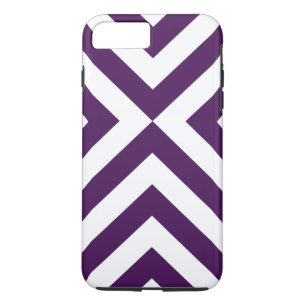Coque iPhone 7 Plus iPhone pourpre et blanc de chevrons 8/7 cas dur