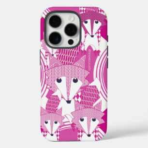 16 Pro Case Iphone Retro Fox Art rose Retro 5 personnalisé