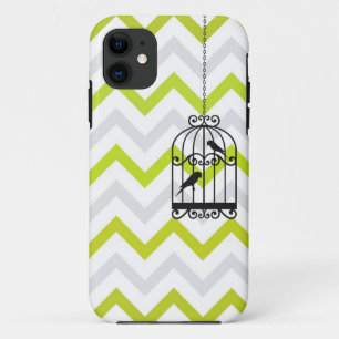 Coques Pour iPhone iPhone vert vintage 5 de zigzag de Chevron de cage