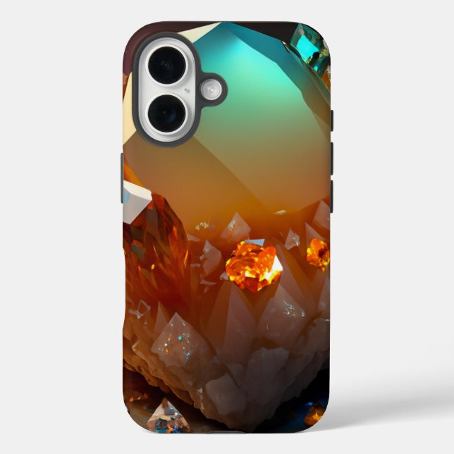 Coques Case-Mate iPhone Iridescente éclate Citrine Abstraite Topaz Crystal (Verso)