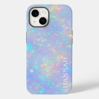 Iridescente Faux Opal avec nom personnalisable