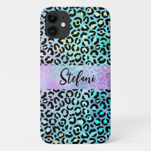 Case-Mate iPhone Case Iridescente Foil arc-en-ciel Leopard pourpre
